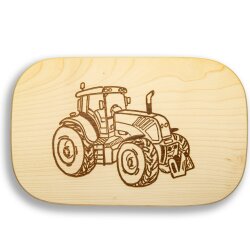 Frühstücksbrettchen Motiv Traktor Bulldog Neu 25x16x1,5cm eckig Ahorn personalisiert