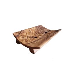 Seifenbank Olivenholz 12×8×2,5 cm – handgefertigte Seifenablage