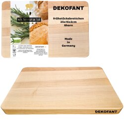 Frühstücksbrettchen 25×16×2 cm Ahornholz – naturbelassen